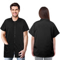 MCEAST 2-Pack Large Black Pet Grooming Uniform - Water-Resistant Anti-Static Smock Jacket with Full Zipper