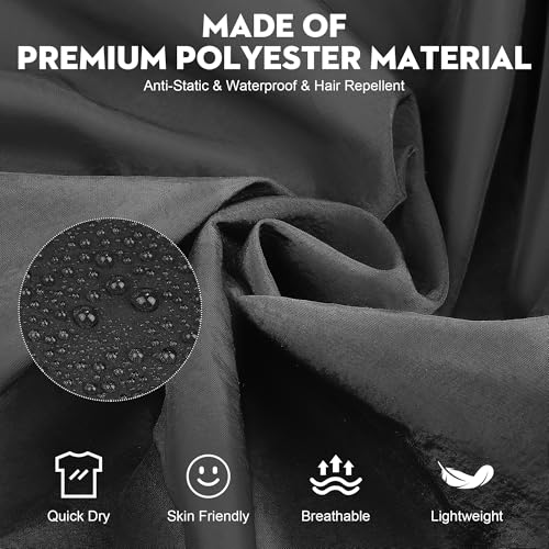 MCEAST 2-Pack Large Black Pet Grooming Uniform - Water-Resistant Anti-Static Smock Jacket with Full Zipper