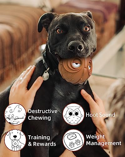 Mewlmart Giggle Ball for Dogs – Natural Rubber Owl Toy with Laughing Sound, Durable for Medium Large Dogs