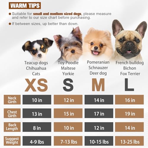 Mihachi Dog Fleece Vest with Zipper: Warm Reflective Coat for Small to Medium Dogs, Black Size Large