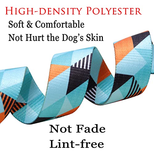 Mihqy Bohemian Floral Geometric Dog Collar - Soft Polyester, Adjustable for Small to Large Dogs, Size M (Geometry)