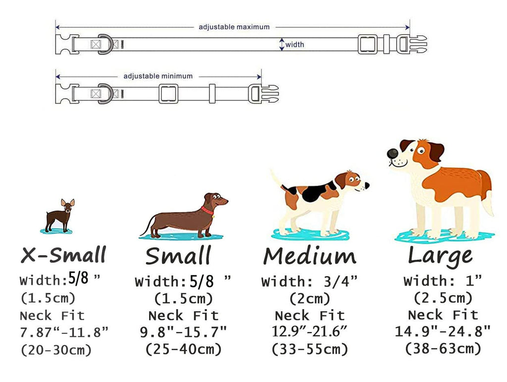 Mihqy Bohemian Floral Geometric Dog Collar - Soft Polyester, Adjustable for Small to Large Dogs, Size M (Geometry)