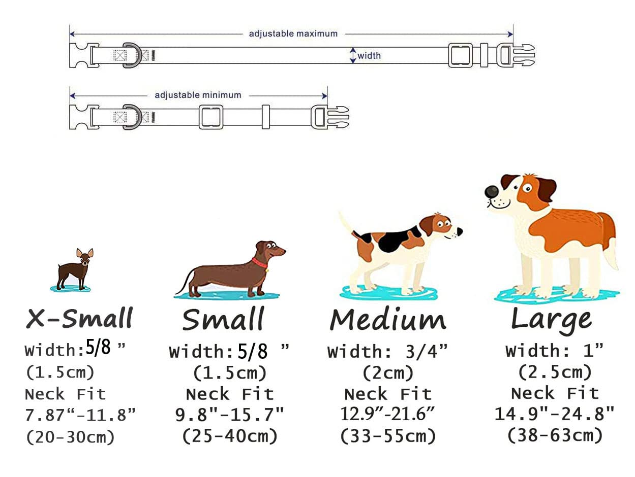 Mihqy Bohemian Floral Geometric Dog Collar - Soft Polyester, Adjustable for Small to Large Dogs, Size M (Geometry)
