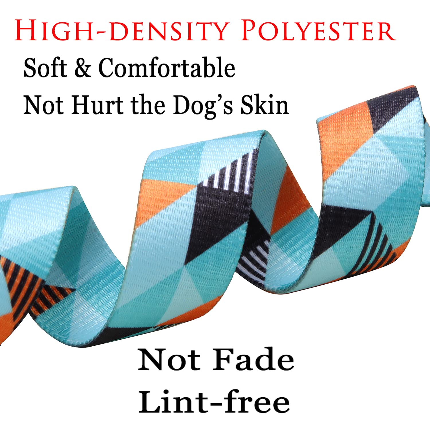 Mihqy Bohemian Floral Geometric Dog Collar - Soft Polyester, Adjustable for Small to Large Dogs, Size M (Geometry)