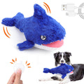 Mity rain 2-in-1 Interactive Shark Dog Toy – Squeaky Plush & Rechargeable Wiggly Fish for Small to Large Dogs