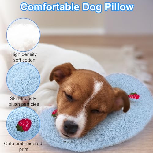 Mity rain 2-Pack Dog Calming Pillow for Anxiety & Joint Relief, Ultra Soft Cotton, Blue