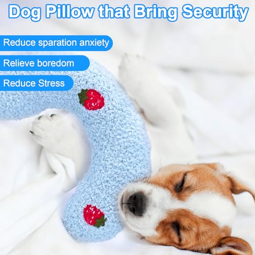 Mity rain 2-Pack Dog Calming Pillow for Anxiety & Joint Relief, Ultra Soft Cotton, Blue