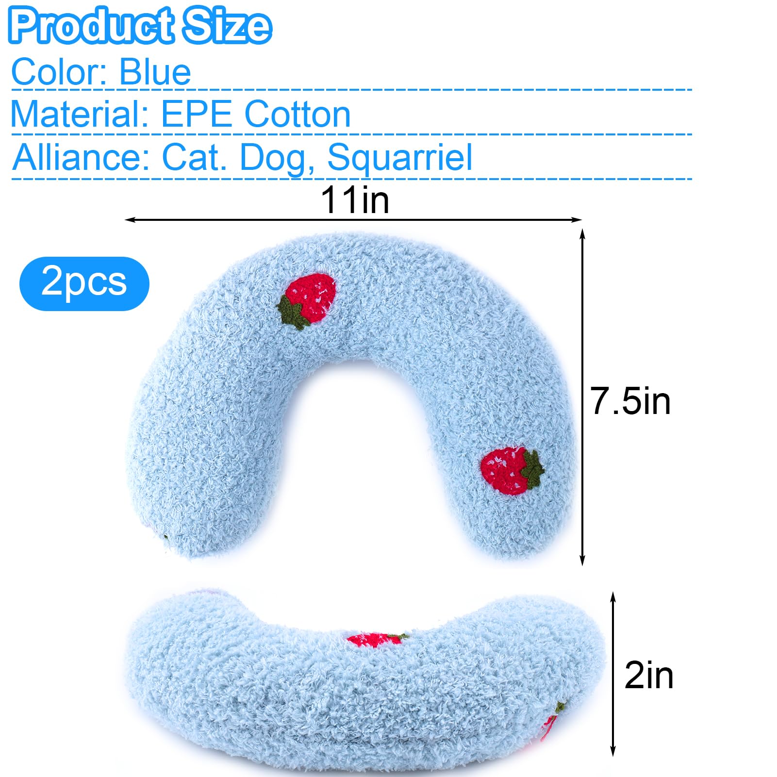 Mity rain 2-Pack Dog Calming Pillow for Anxiety & Joint Relief, Ultra Soft Cotton, Blue