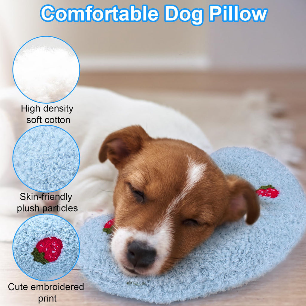 Mity rain 2-Pack Dog Calming Pillow for Anxiety & Joint Relief, Ultra Soft Cotton, Blue