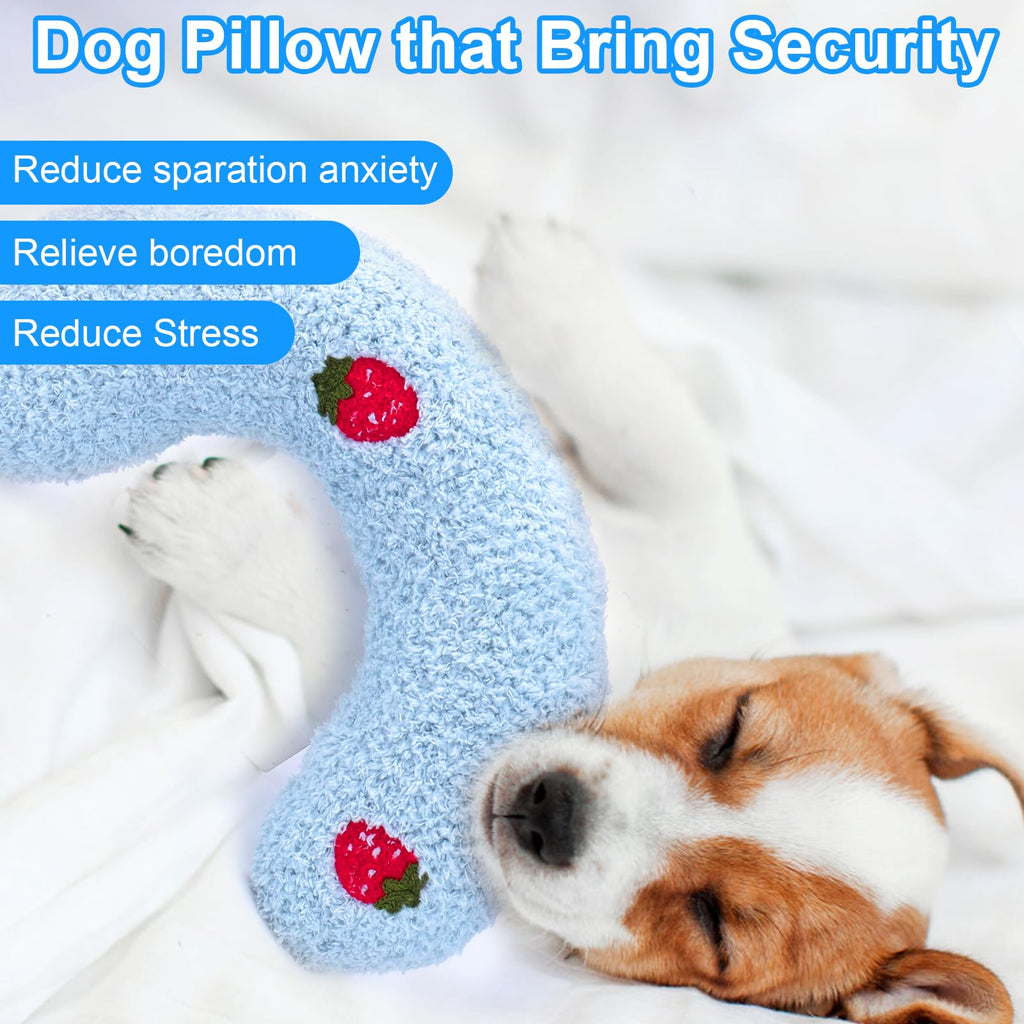 Mity rain 2-Pack Dog Calming Pillow for Anxiety & Joint Relief, Ultra Soft Cotton, Blue