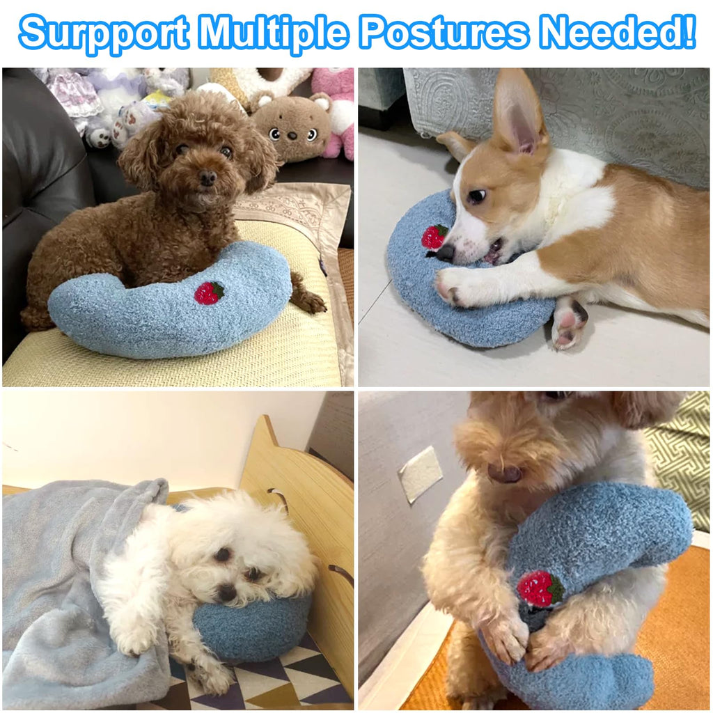 Mity rain 2-Pack Dog Calming Pillow for Anxiety & Joint Relief, Ultra Soft Cotton, Blue
