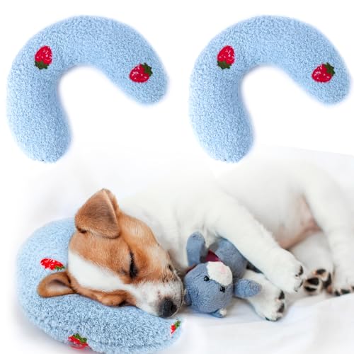 Mity rain 2-Pack Dog Calming Pillow for Anxiety & Joint Relief, Ultra Soft Cotton, Blue