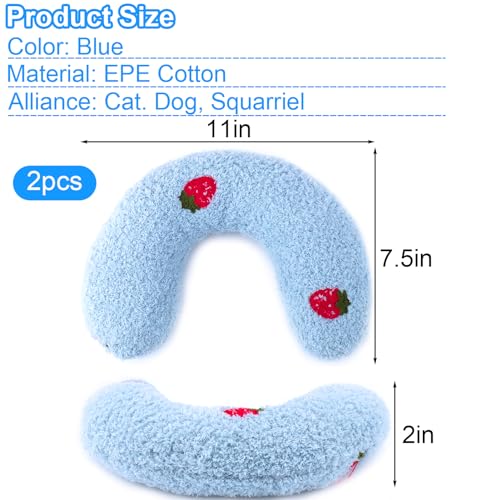Mity rain 2-Pack Dog Calming Pillow for Anxiety & Joint Relief, Ultra Soft Cotton, Blue