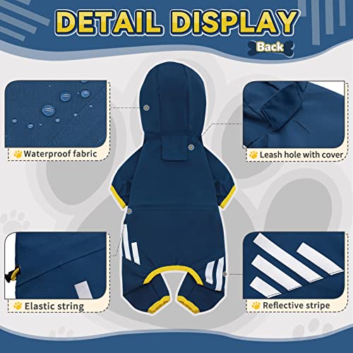 Miucat Waterproof Dog Raincoat with Hood – Blue, Size M for Small to Medium Dogs