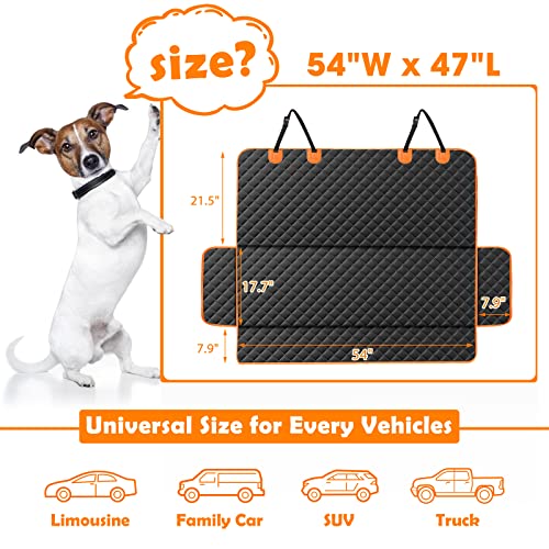 MIXJOY Dog Seat Cover for Back Seat - Waterproof, Nonslip, 4-in-1 Convertible for Cars, Trucks, SUVs