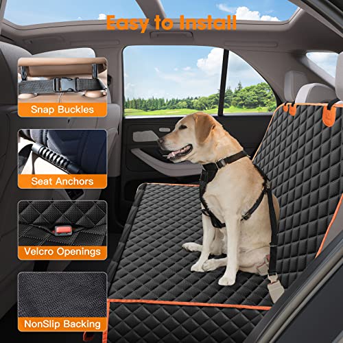 MIXJOY Dog Seat Cover for Back Seat - Waterproof, Nonslip, 4-in-1 Convertible for Cars, Trucks, SUVs