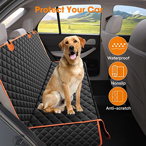 MIXJOY Dog Seat Cover for Back Seat - Waterproof, Nonslip, 4-in-1 Convertible for Cars, Trucks, SUVs
