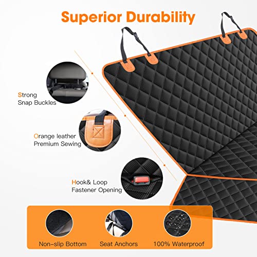 MIXJOY Dog Seat Cover for Back Seat - Waterproof, Nonslip, 4-in-1 Convertible for Cars, Trucks, SUVs