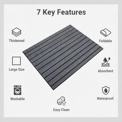 Mluyeri Extra Thick Waterproof Dog Crate Mat 47x31.5 inch for Large Dogs - Non-Slip, Washable Kennel Pad