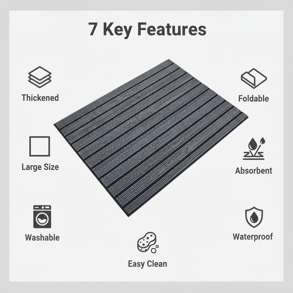 Mluyeri Extra Thick Waterproof Dog Crate Mat 47x31.5 inch for Large Dogs - Non-Slip, Washable Kennel Pad