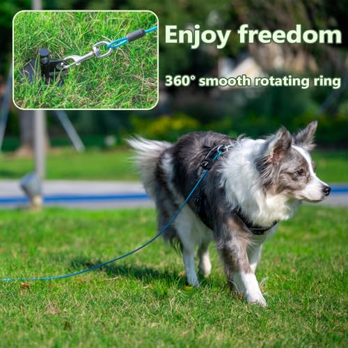 Molvyan Heavy Duty Dog Stake for Large Breeds – 13" Screw-In Ground Anchor, Holds Up to 250 lbs, Rust-Resistant Metal, Portable with Carry Bag