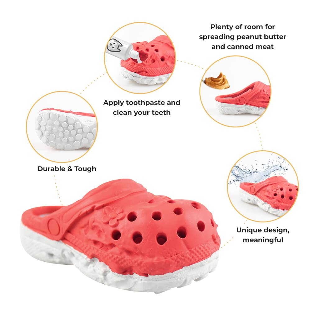 MONDOTOY Dog Chew Toy – Shoe-Shaped Natural Rubber for Aggressive Chewers, Medium Large Breeds