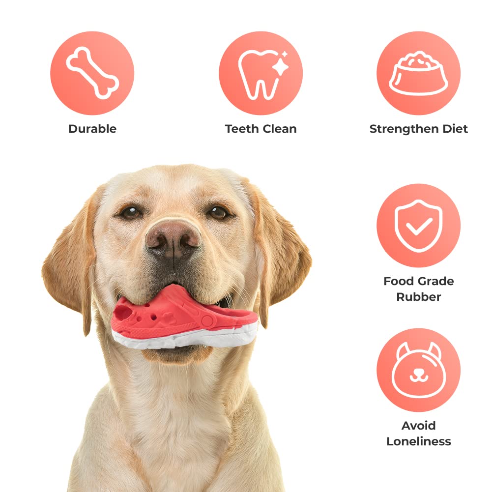 MONDOTOY Dog Chew Toy – Shoe-Shaped Natural Rubber for Aggressive Chewers, Medium Large Breeds