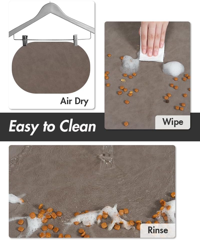 MontVoo Absorbent Dog Food Mat – Quick-Dry, Non-Slip, 22x14 Inches for Messy Eaters