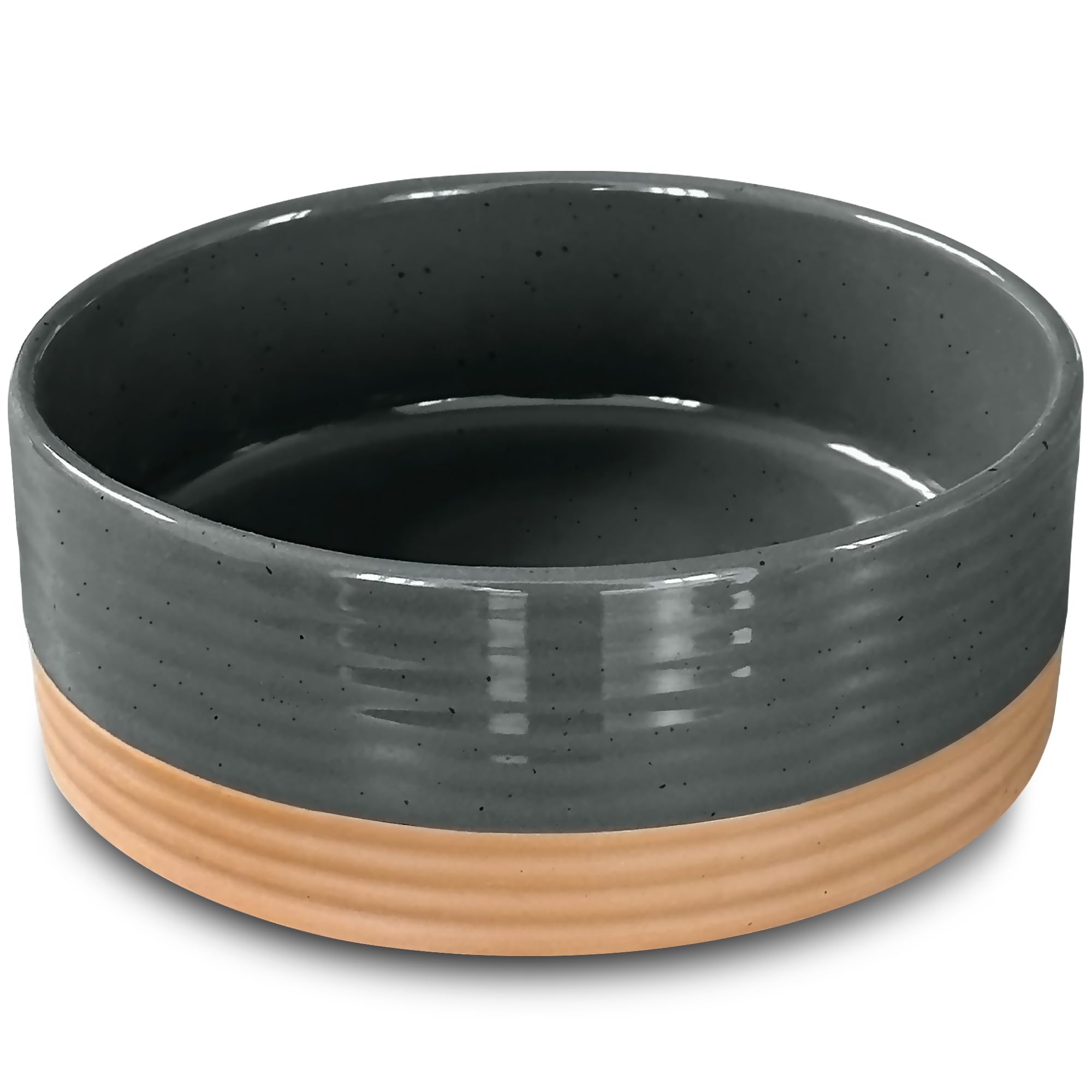 MORA Ceramic Pet Bowl Medium 28oz Charcoal – Lead-Free Porcelain Dish for Dogs & Cats