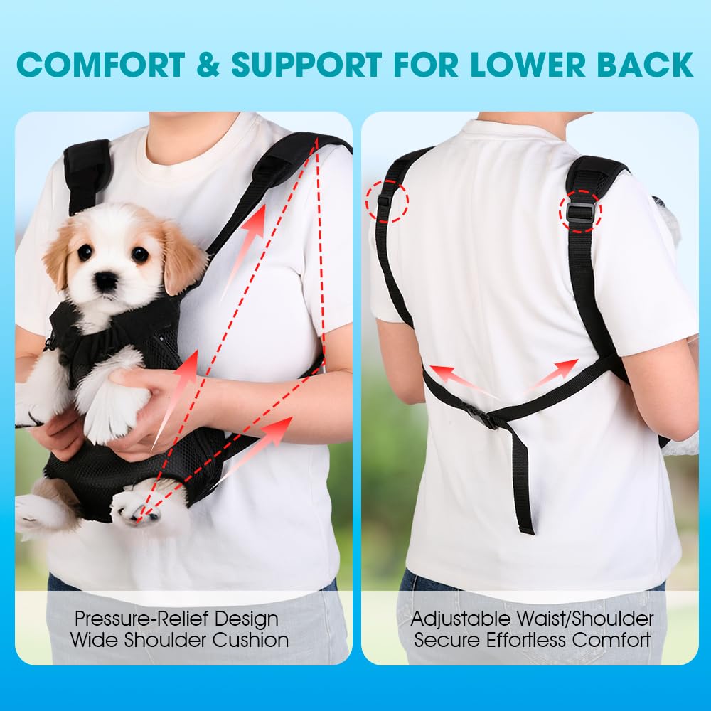 Mosago Dog Backpack Carrier for Small Dogs 7-11 Lbs – Adjustable Front/Back Wear – Legs Out Design for Walking, Hiking, Camping
