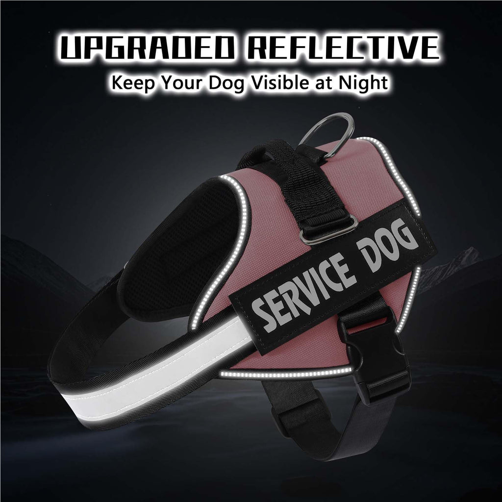 MUMUPET Service Dog Harness, No Pull Reflective Vest with Handle, Soft Padding for Large Dogs, Pink