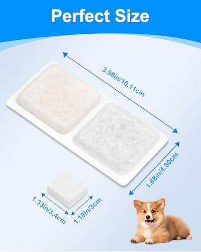 MyfatBOSS 8+8 Pack Dog Water Fountain Filter Replacement for 3.4Gal/13L Pet Fountains – Carbon and Sponge Filters