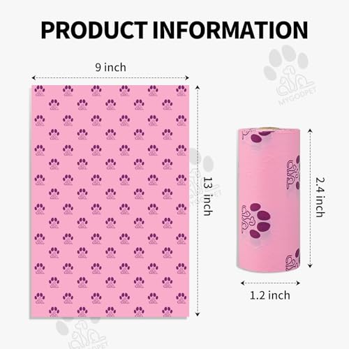 MYGODPET 300 Count Lavender Scented Biodegradable Dog Poop Bags Rolls - EPI Degradable Leak Proof Waste Bags for Dogs and Cats, 9x13 Inch