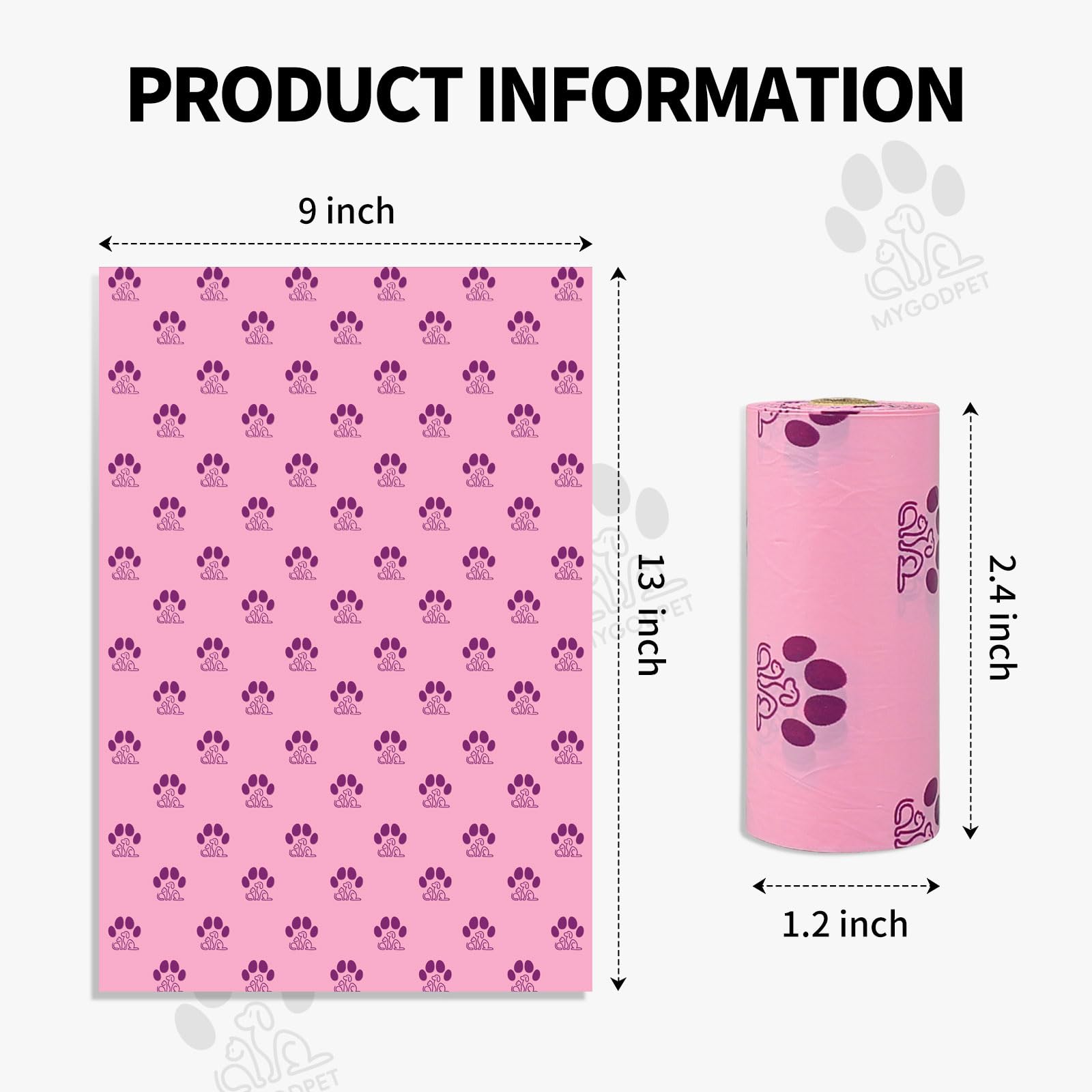 MYGODPET 300 Count Lavender Scented Biodegradable Dog Poop Bags Rolls - EPI Degradable Leak Proof Waste Bags for Dogs and Cats, 9x13 Inch