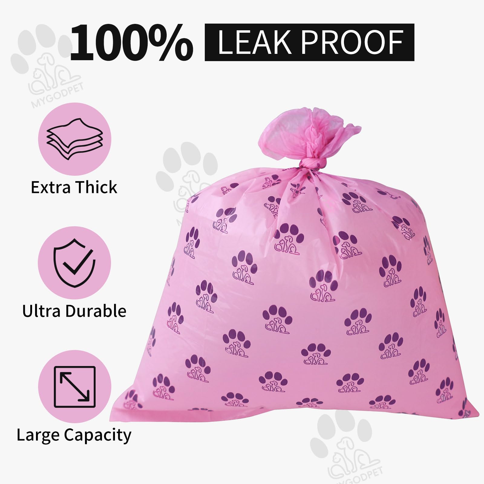 MYGODPET 300 Count Lavender Scented Biodegradable Dog Poop Bags Rolls - EPI Degradable Leak Proof Waste Bags for Dogs and Cats, 9x13 Inch