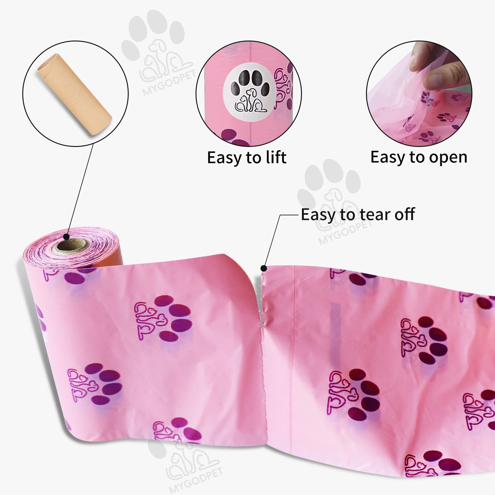 MYGODPET 300 Count Lavender Scented Biodegradable Dog Poop Bags Rolls - EPI Degradable Leak Proof Waste Bags for Dogs and Cats, 9x13 Inch
