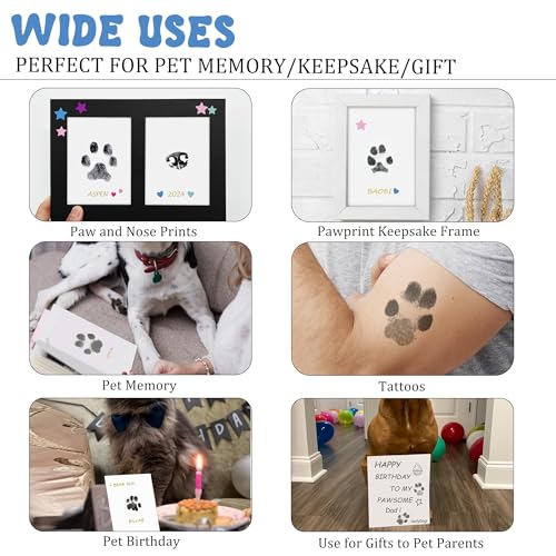 MYPAWLETS Inkless Pet Paw Print Kit - Mess-Free Clean Touch Ink Pad for Dog & Cat Prints, 4 Pack
