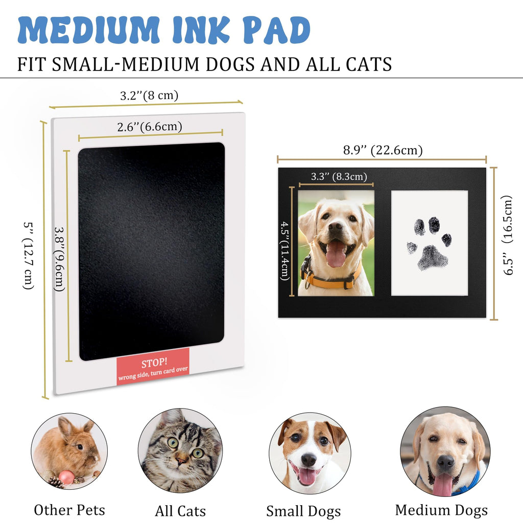 MYPAWLETS Inkless Pet Paw Print Kit - Mess-Free Clean Touch Ink Pad for Dog & Cat Prints, 4 Pack