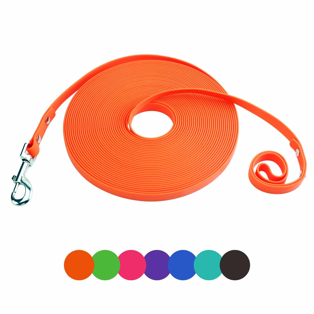 myyAA 16ft Orange Biothane Dog Leash – Waterproof, Heavy Duty, 700lb Pull Strength