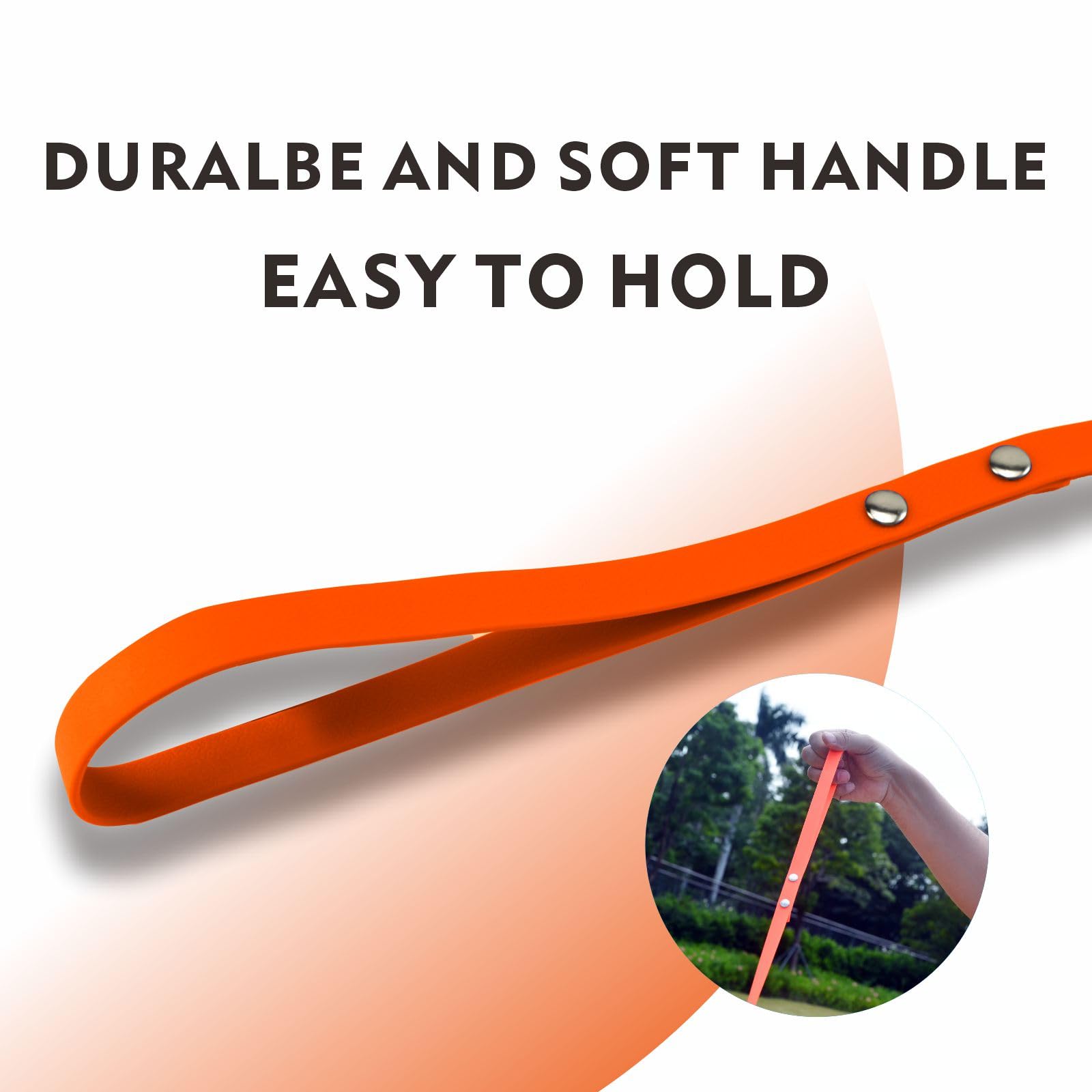 myyAA 16ft Orange Biothane Dog Leash – Waterproof, Heavy Duty, 700lb Pull Strength