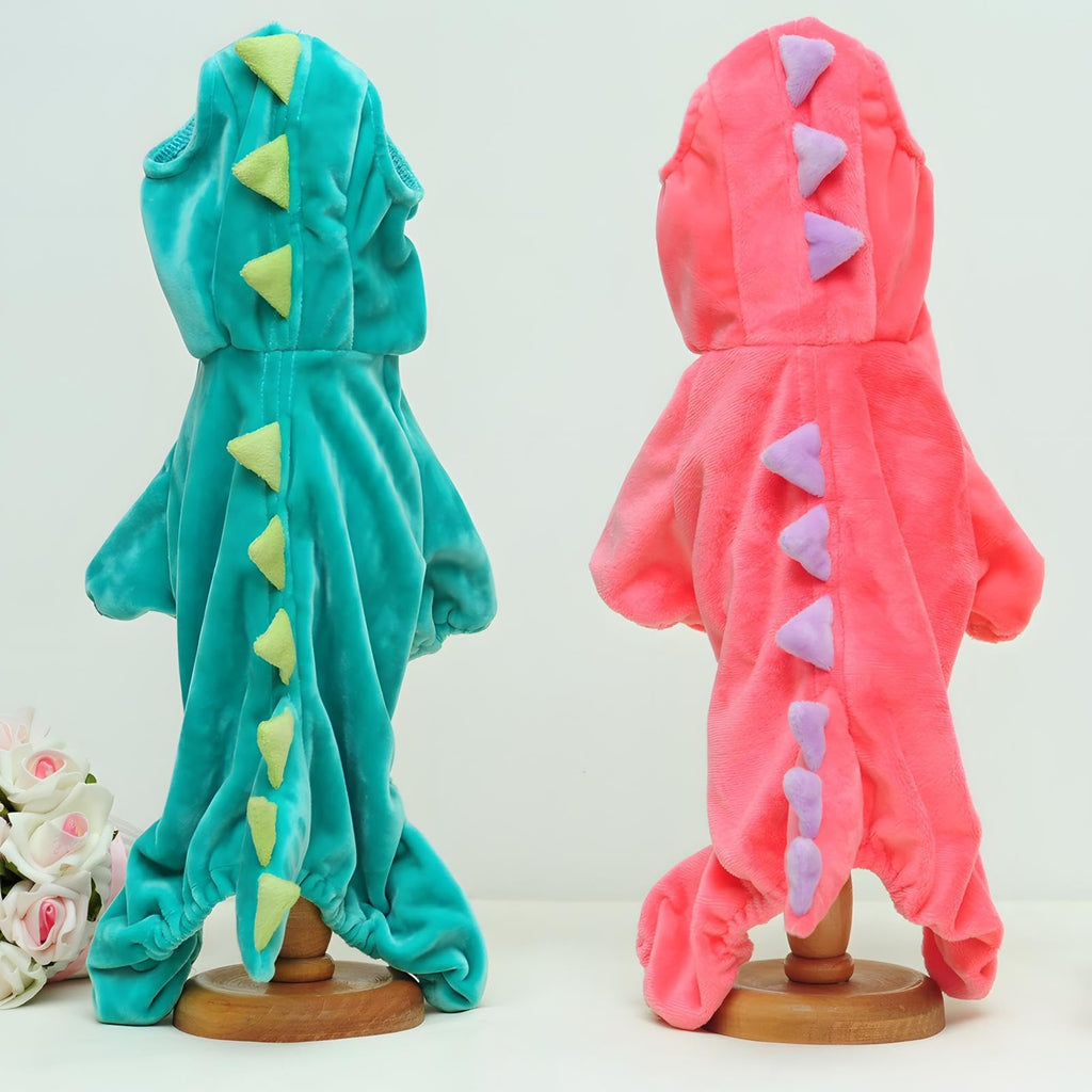 NACOCO Dog Dinosaur Costume - Pink 3XL for Large Dogs, Soft Pet Halloween Outfit