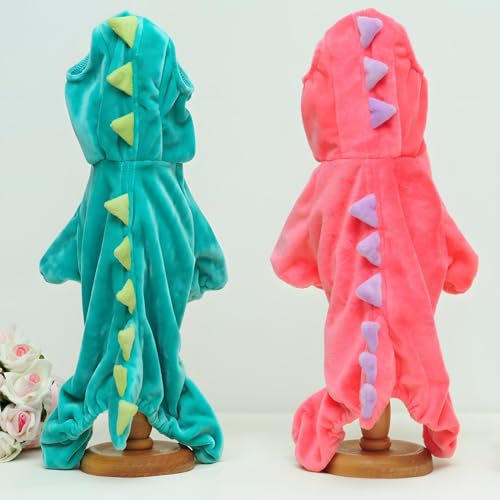 NACOCO Dog Dinosaur Costume - Pink 3XL for Large Dogs, Soft Pet Halloween Outfit