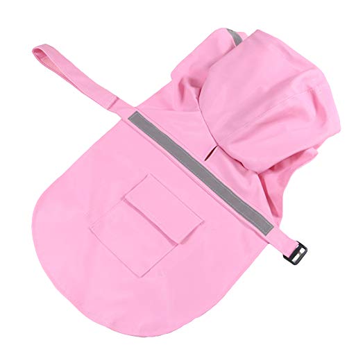 NACOCO XL Pink Dog Raincoat – Adjustable, Reflective, Waterproof Poncho for Large Breeds
