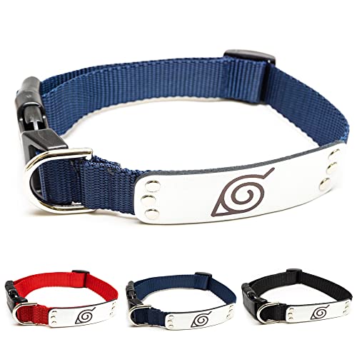 Naruto Dog Collar – Officially Licensed Hidden Leaf Village Anime Pet Collar for Large Dogs, Medium, Small, Puppy (Navy Ninja, LG)