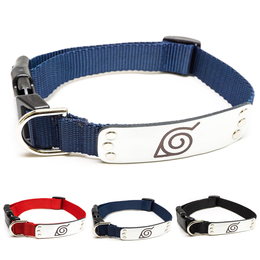 Naruto Dog Collar – Officially Licensed Hidden Leaf Village Anime Pet Collar for Large Dogs, Medium, Small, Puppy (Navy Ninja, LG)