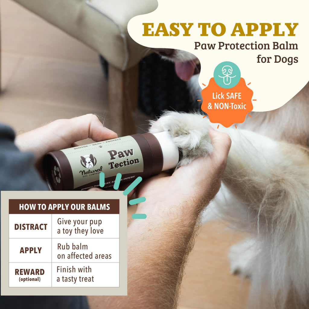 Natural Dog Company PawTection Dog Paw Wax – Protective Barrier for Hot Pavement, Sand & Trails, 2 oz Stick, Non-Toxic & Lick Safe