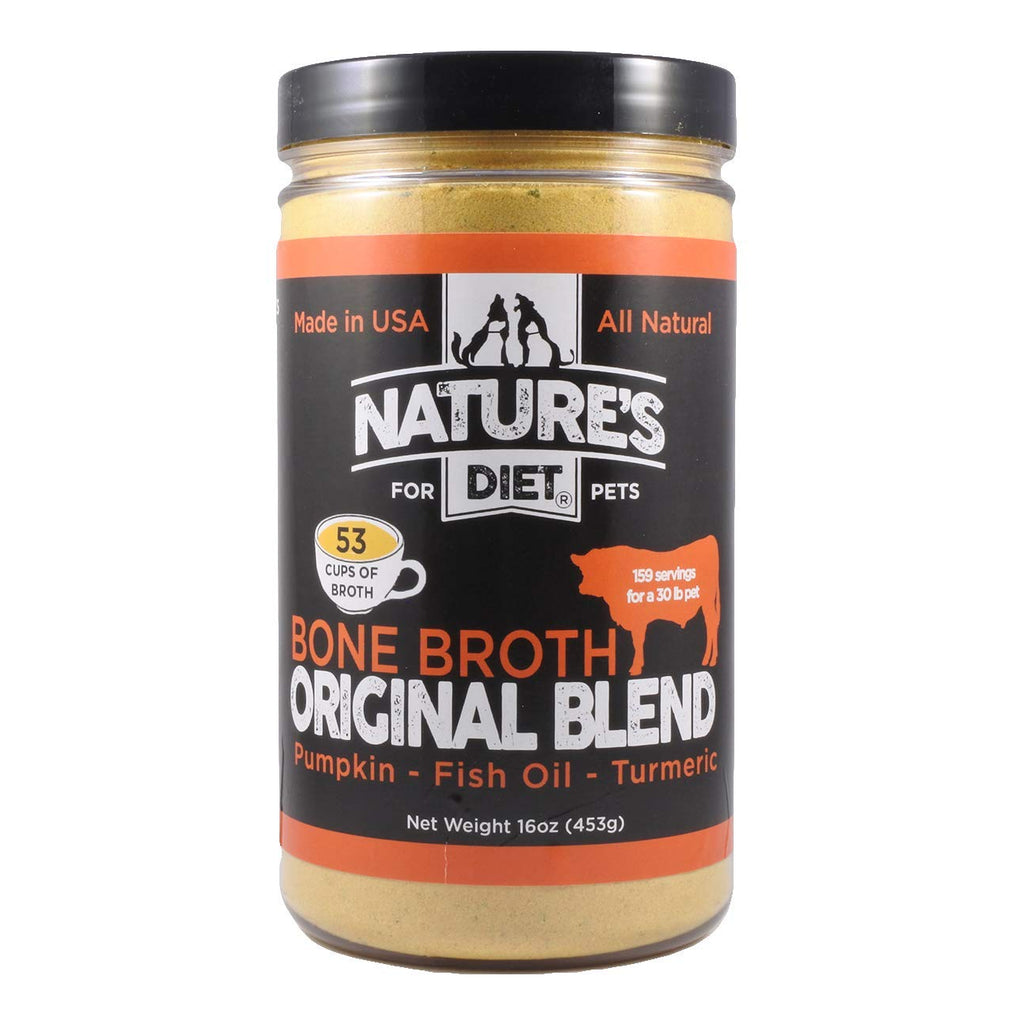 Nature's Diet Beef Bone Broth Powder for Dogs – 159 Servings, 16 oz