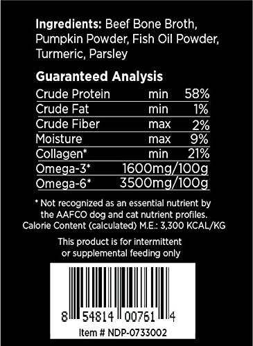 Nature's Diet Beef Bone Broth Powder for Dogs – 159 Servings, 16 oz