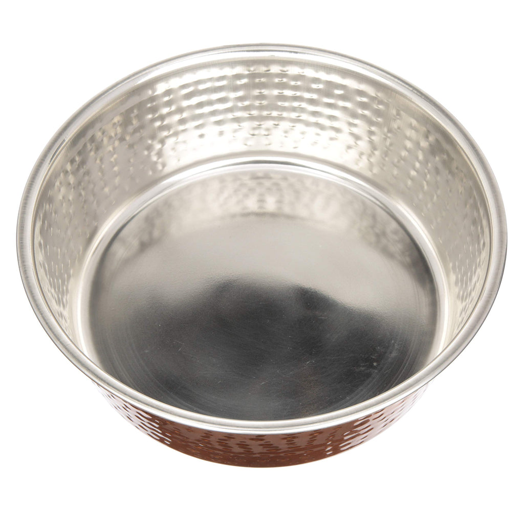 Neater Pet Brands Hammered Copper Large Dog Bowl – Stainless Steel, Non-Skid, 64 oz