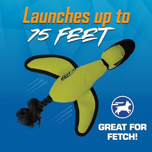 Nerf Dog Trackshot Launching Duck Dog Toy – 16.5-Inch Fetch Toy for Medium & Large Breeds, Green